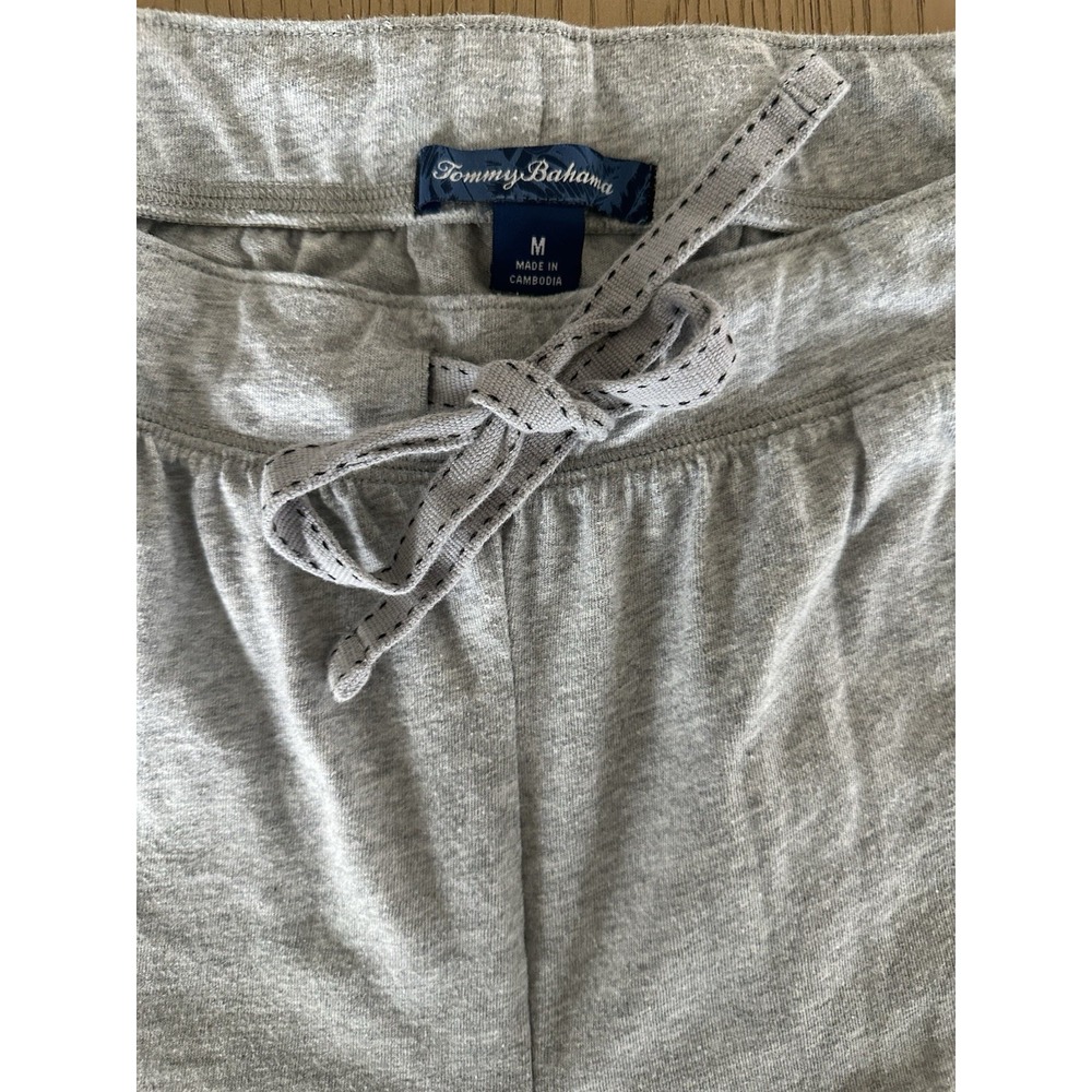 Tommy Bahama Women Gray Knit Jogger Pants Drawstring Elastic Waist M 27 Inseam